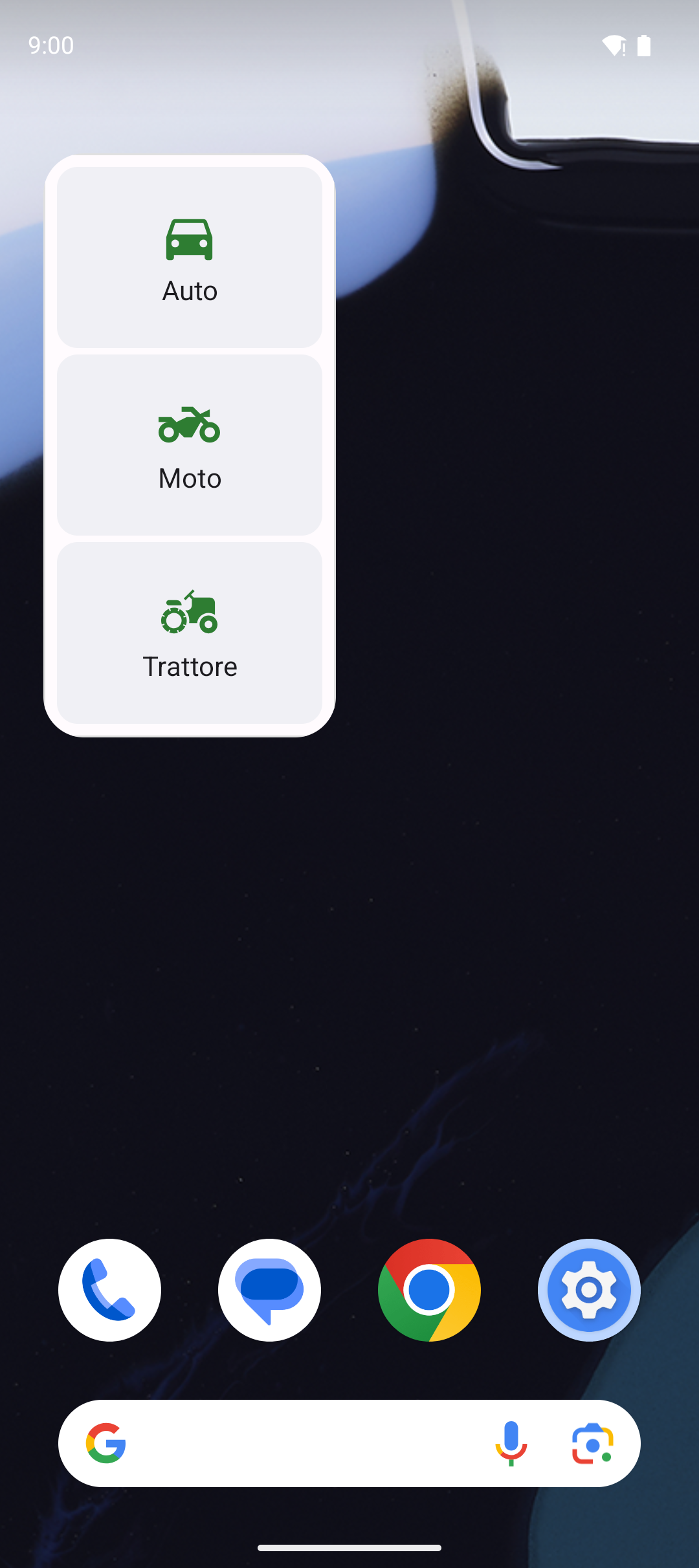 Screenshot app Visla GPS Android — Widget home screen