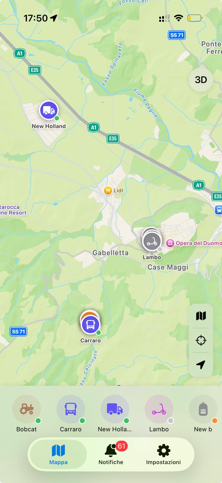 Mockup app Visla GPS — Live tracking real-time